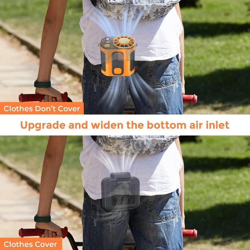 2025 Outdoor Cool Clip Fan Undershirt, Cool Clip Waist Fan,Shirt Fan Clip Outdoor, Powerful Undershirt Fan 5000Mah Edurance Outdoor Cooling Fan for Running/Hiking/Climing/Camping