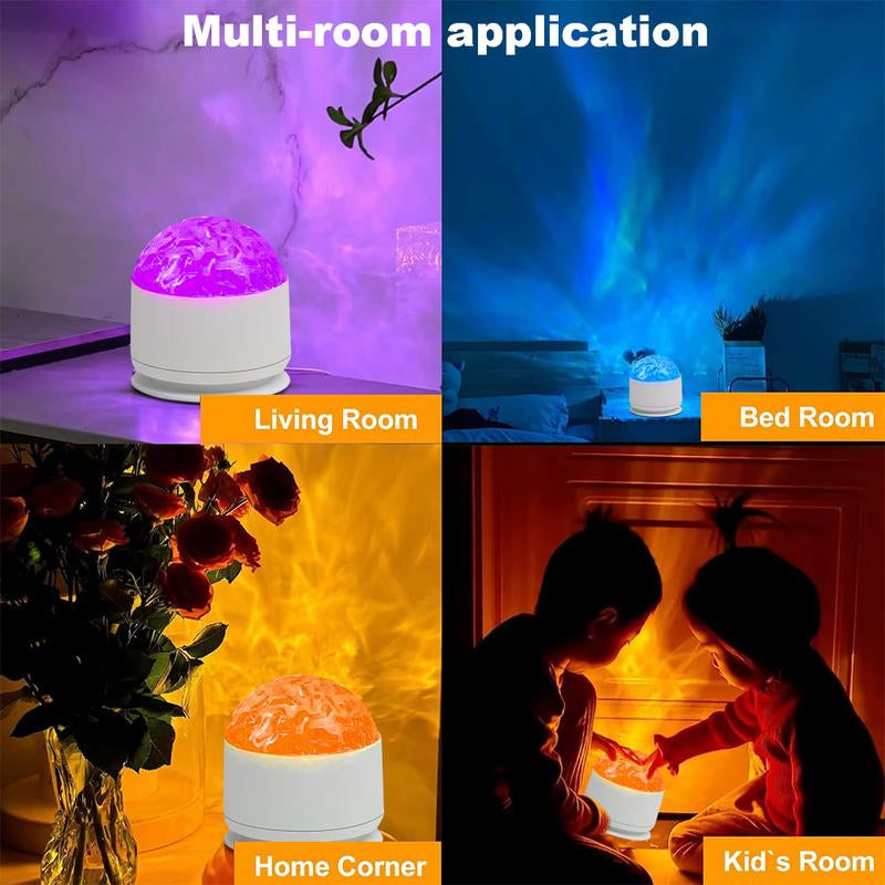 Ocean Wave & 3D Water Ripple Projector Light – 16-Color Round Lamp with Remote Control for Relaxation and Romantic Ambience