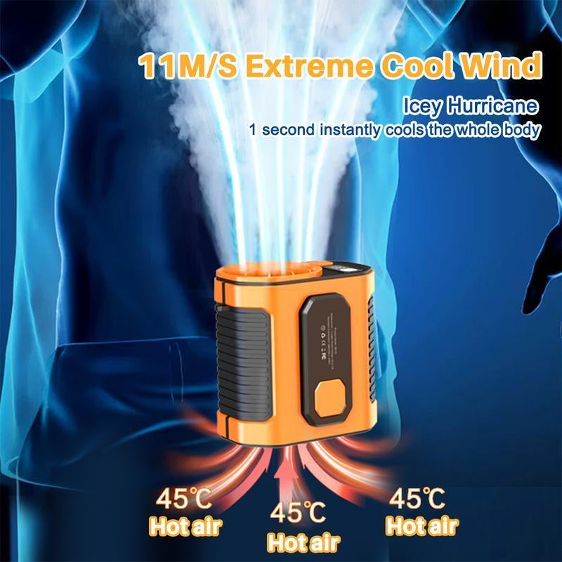 2025 Outdoor Cool Clip Fan Undershirt, Cool Clip Waist Fan,Shirt Fan Clip Outdoor, Powerful Undershirt Fan 5000Mah Edurance Outdoor Cooling Fan for Running/Hiking/Climing/Camping