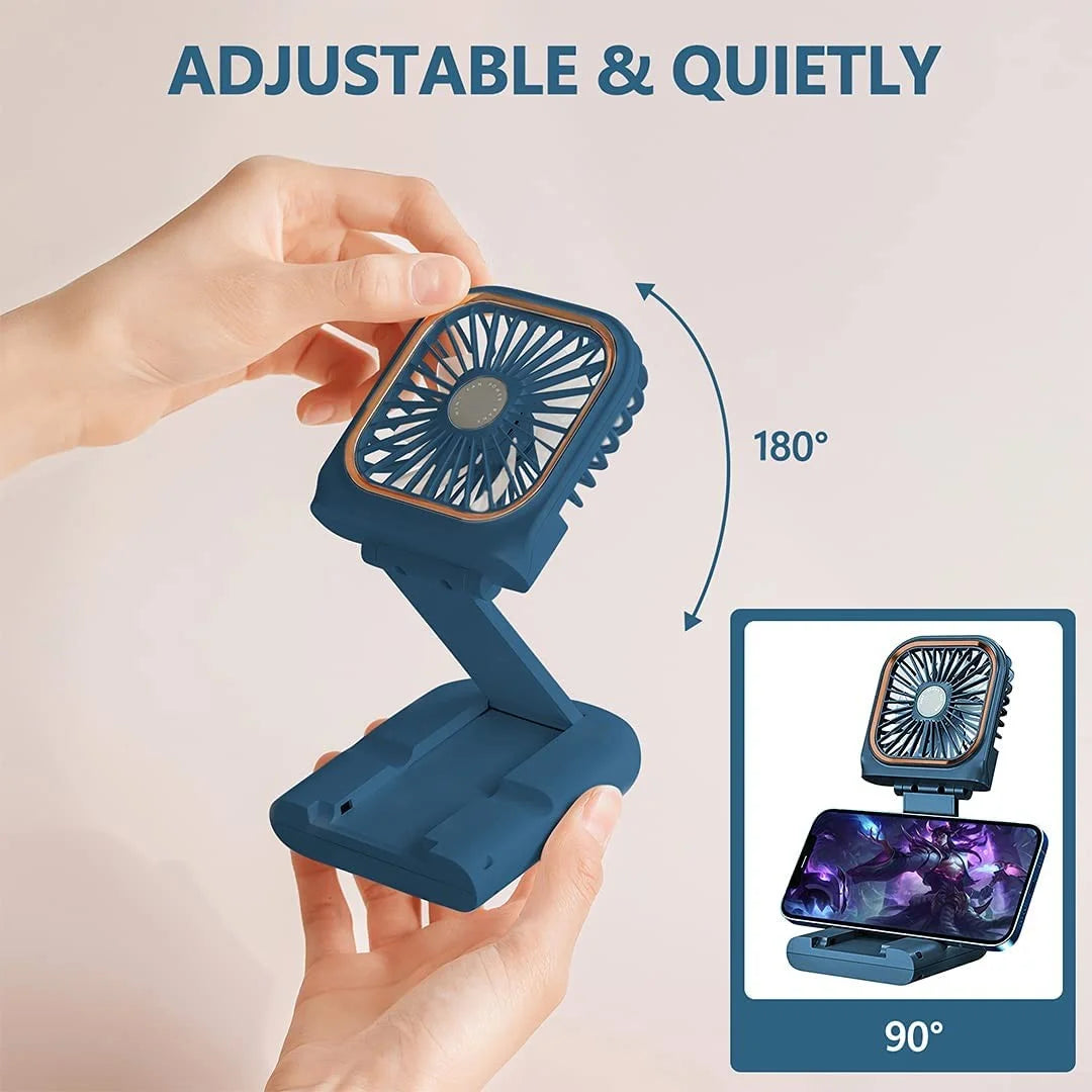 Portable Mini Handheld Fan Necklace Fan 3 Speeds Hanging Neck Cooling Fan Wireless Portable Charger Small Fan Personal Fan USB Rechargeable