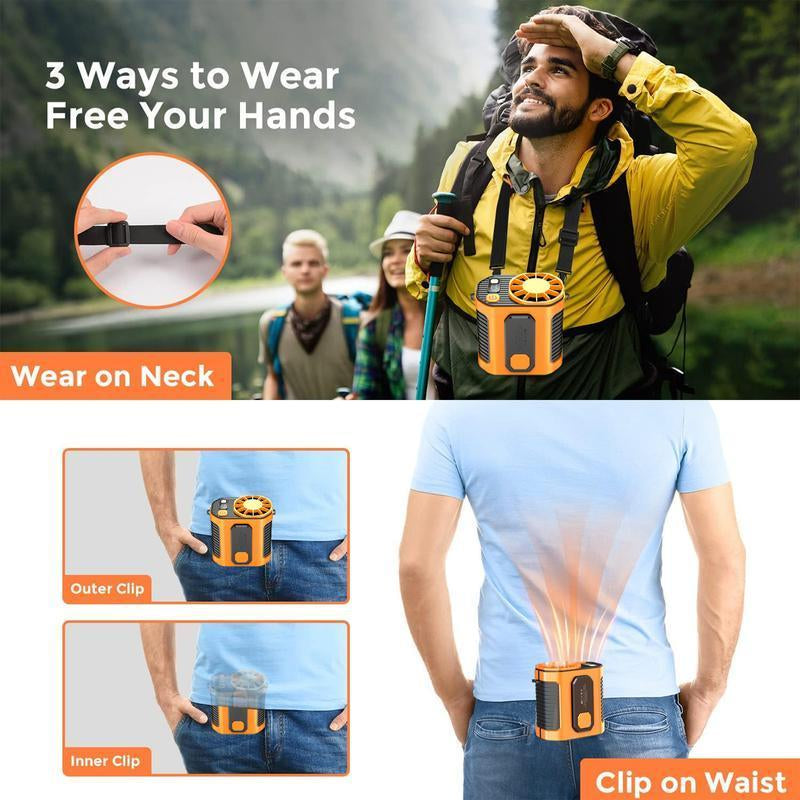 2025 Outdoor Cool Clip Fan Undershirt, Cool Clip Waist Fan,Shirt Fan Clip Outdoor, Powerful Undershirt Fan 5000Mah Edurance Outdoor Cooling Fan for Running/Hiking/Climing/Camping