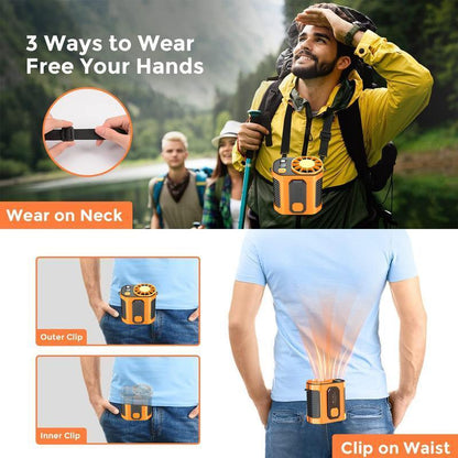 2025 Outdoor Cool Clip Fan Undershirt, Cool Clip Waist Fan,Shirt Fan Clip Outdoor, Powerful Undershirt Fan 5000Mah Edurance Outdoor Cooling Fan for Running/Hiking/Climing/Camping