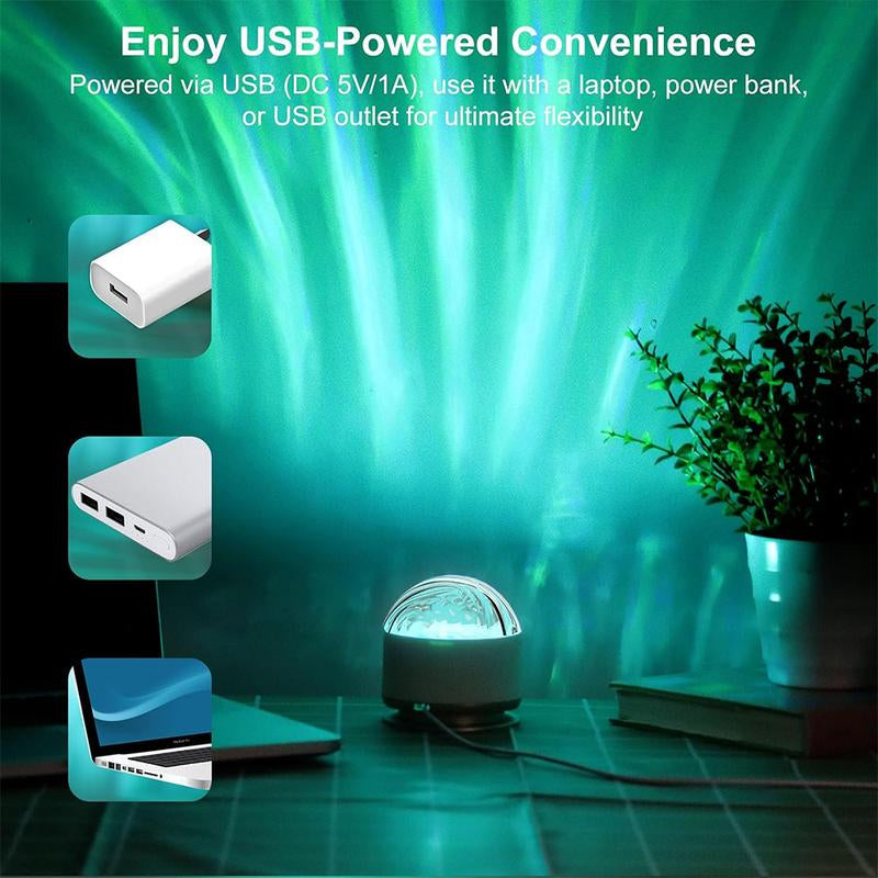 Ocean Wave & 3D Water Ripple Projector Light – 16-Color Round Lamp with Remote Control for Relaxation and Romantic Ambience